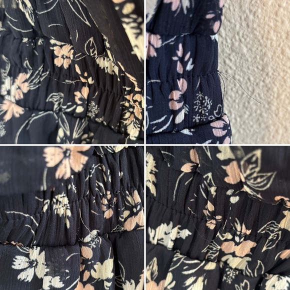 Francesca’s Tracy flutter sleeve navy floral romper - Picture 13 of 16